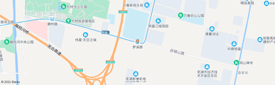 芜湖梦溪路_公交站地图_芜湖公交_妙搜公交查询2024