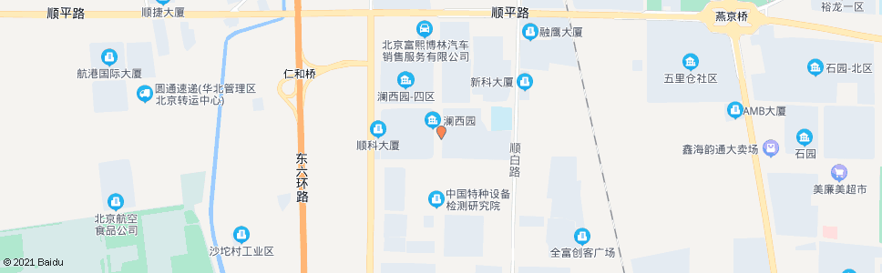 北京澜西园东_公交站地图_北京公交_妙搜公交查询2024