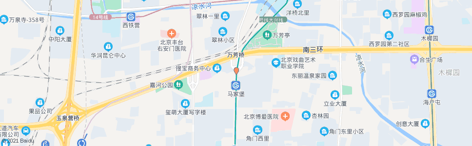 北京万芳桥南_公交站地图_北京公交_妙搜公交查询2024
