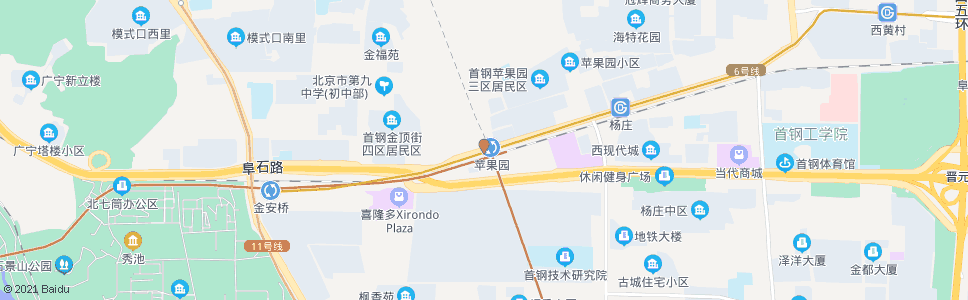 北京苹果园七区_公交站地图_北京公交_妙搜公交查询2024