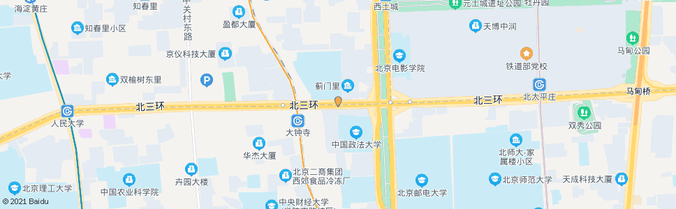 北京蓟门桥西(西行)_公交站地图_北京公交_妙搜公交查询2024
