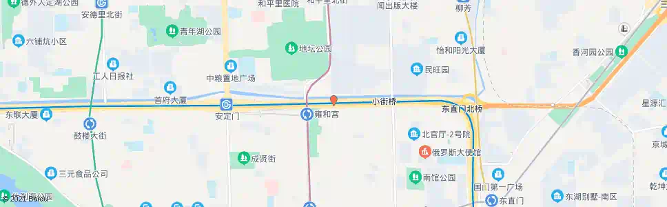 北京雍和宫桥东_公交站地图_北京公交_妙搜公交查询2024