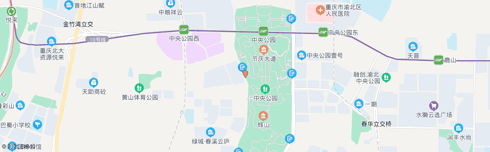 重庆中央公园西路_公交站地图_重庆公交_妙搜公交查询2024