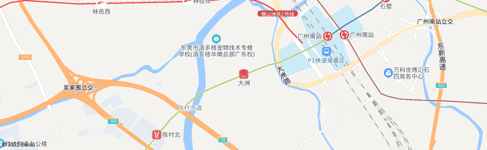 广州大洲桥_公交站地图_广州公交_妙搜公交查询2024