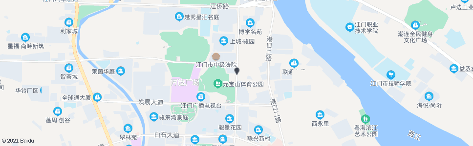 江门青少年宫1_公交站地图_江门公交_妙搜公交查询2024
