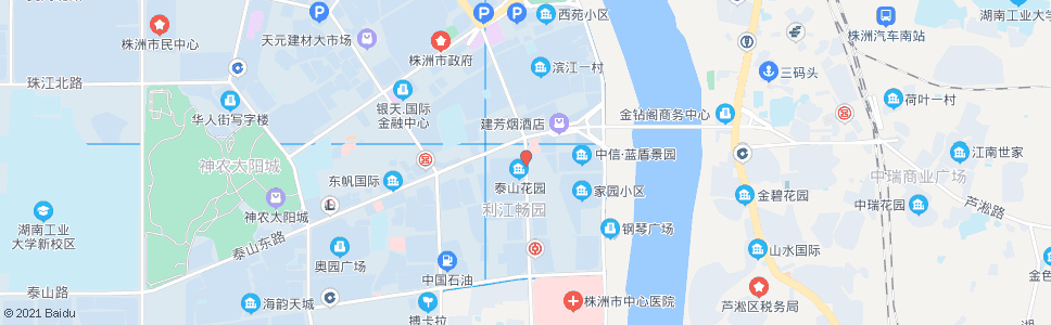 株洲泰山广场南_公交站地图_株洲公交_妙搜公交查询2024