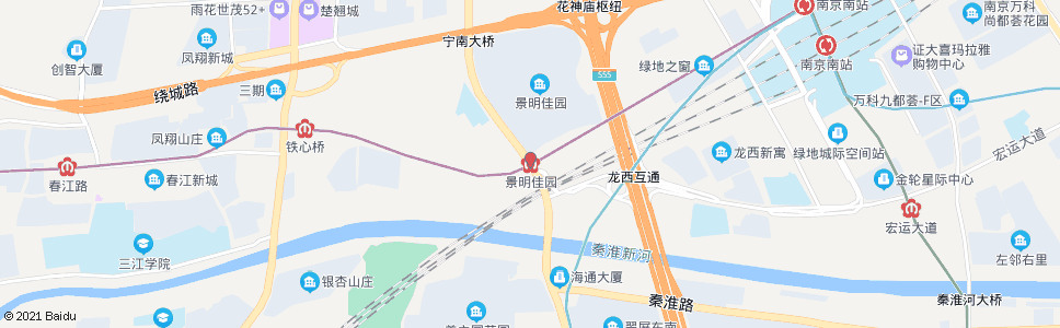 南京景明家园_公交站地图_南京公交_妙搜公交查询2024