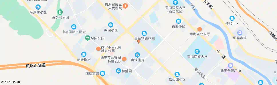 西宁青藏花园_公交站地图_西宁公交_妙搜公交查询2024