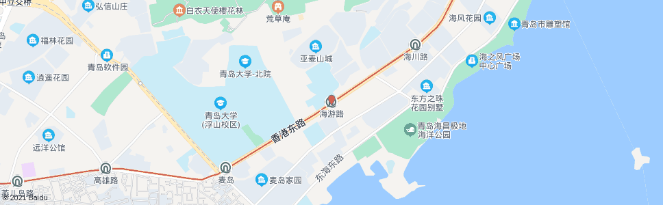 青岛海游路_公交站地图_青岛公交_妙搜公交查询2024