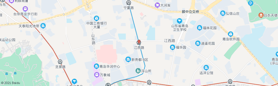 青岛江西路_公交站地图_青岛公交_妙搜公交查询2024