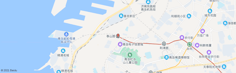 青岛泰山路(S299)_公交站地图_青岛公交_妙搜公交查询2024