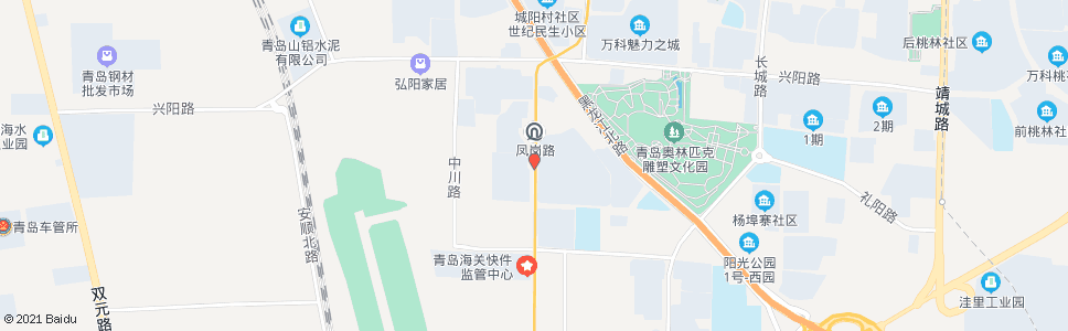 青岛南城阳(凤岗路)_公交站地图_青岛公交_妙搜公交查询2024
