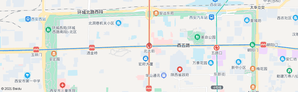 西安北大街_公交站地图_西安公交_妙搜公交查询2024