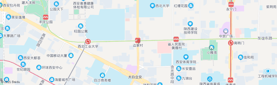 西安边家村_公交站地图_西安公交_妙搜公交查询2024