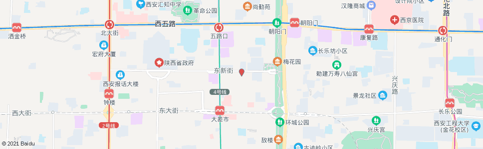 西安东新街_公交站地图_西安公交_妙搜公交查询2024