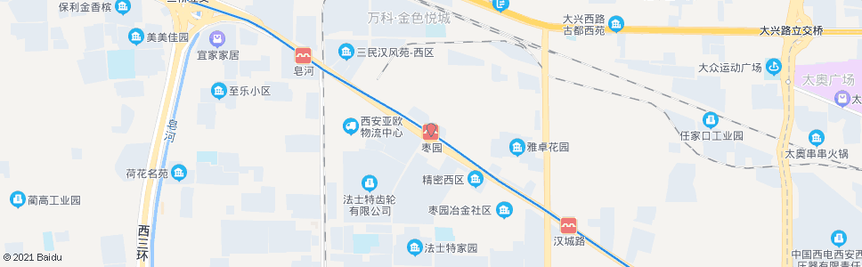 西安枣园_公交站地图_西安公交_妙搜公交查询2024