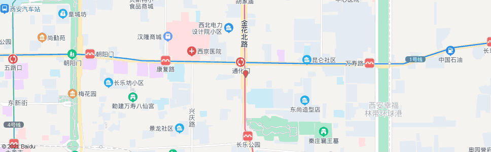 西安金花路(金康路西口)_公交站地图_西安公交_妙搜公交查询2024