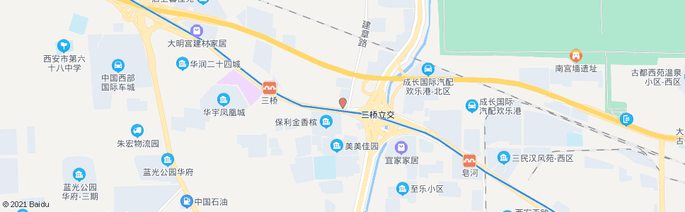 西安三桥东_公交站地图_西安公交_妙搜公交查询2024