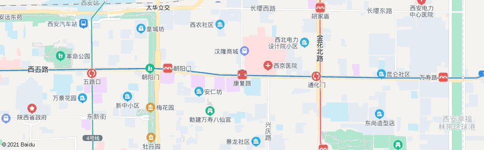 西安康复路_公交站地图_西安公交_妙搜公交查询2024