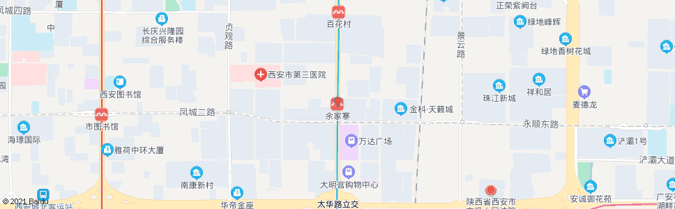 西安余家寨_公交站地图_西安公交_妙搜公交查询2024