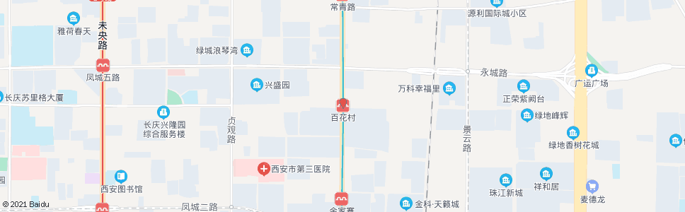 西安百花村_公交站地图_西安公交_妙搜公交查询2024