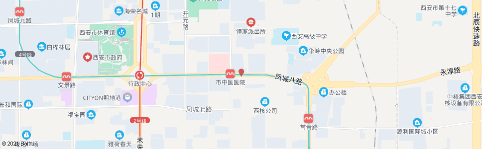 西安凤城八路_公交站地图_西安公交_妙搜公交查询2024