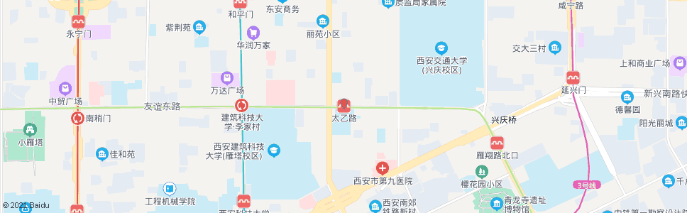 西安太乙路_公交站地图_西安公交_妙搜公交查询2024