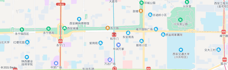 西安和平门(临时取消)_公交站地图_西安公交_妙搜公交查询2024