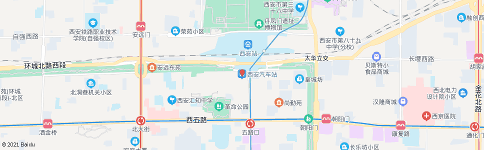 西安长安汽车站_公交站地图_西安公交_妙搜公交查询2024