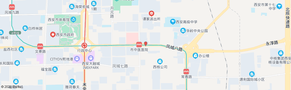 西安凤城八路西段_公交站地图_西安公交_妙搜公交查询2024