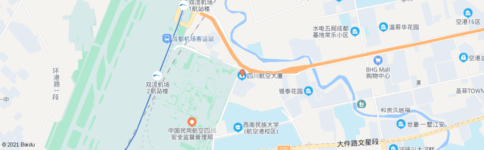 成都航空路_公交站地图_成都公交_妙搜公交查询2024