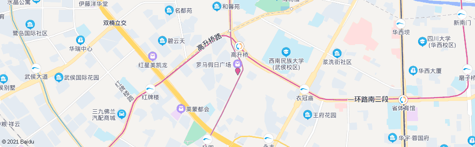 成都高升桥北街东_公交站地图_成都公交_妙搜公交查询2024