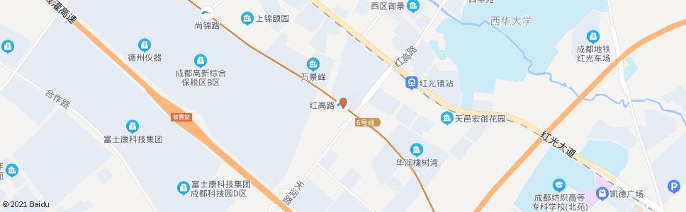 成都红高路南_公交站地图_成都公交_妙搜公交查询2024