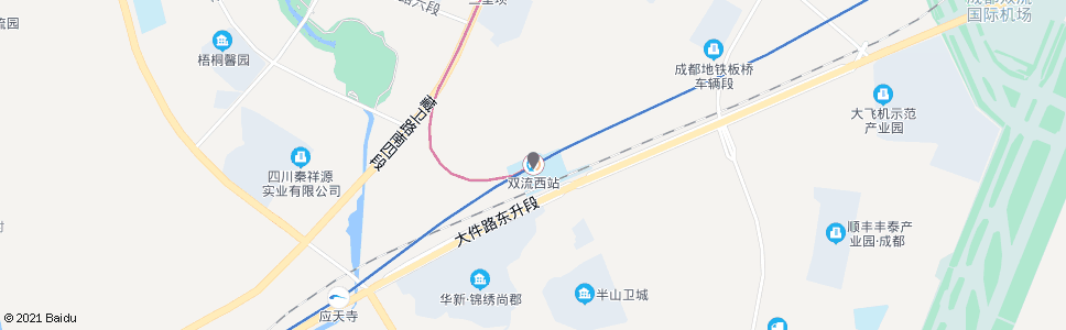 成都城铁双流西站_公交站地图_成都公交_妙搜公交查询2024