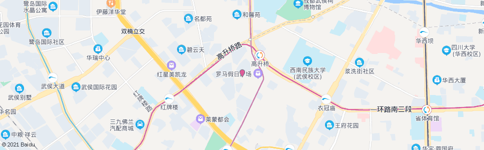 成都高升桥北街_公交站地图_成都公交_妙搜公交查询2024