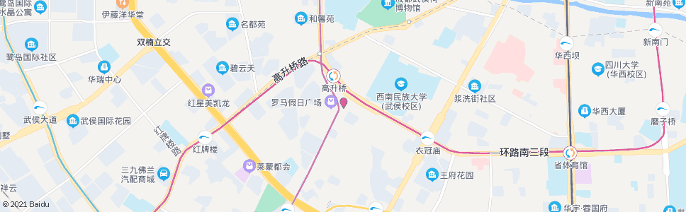 成都高升桥东路北_公交站地图_成都公交_妙搜公交查询2024