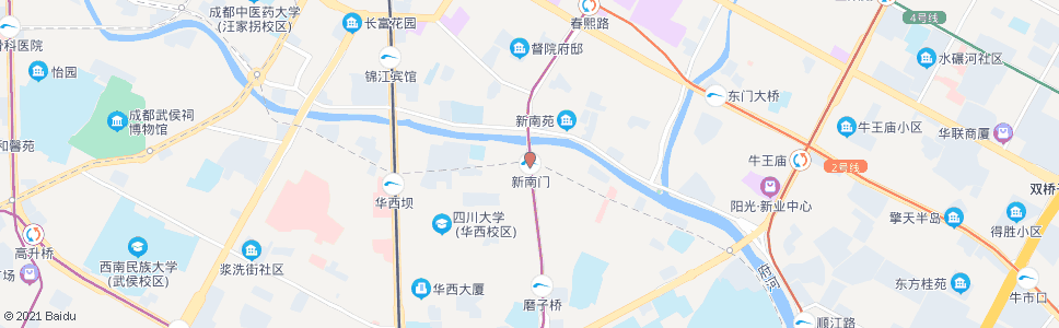 成都地铁新南门站_公交站地图_成都公交_妙搜公交查询2024