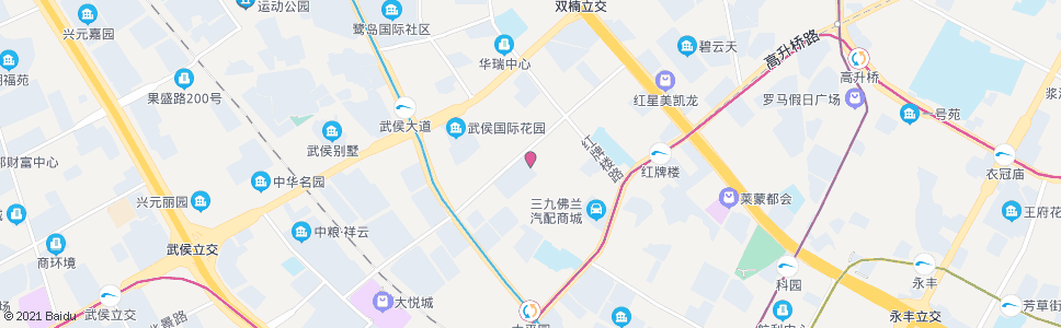 成都红牌楼二街_公交站地图_成都公交_妙搜公交查询2024
