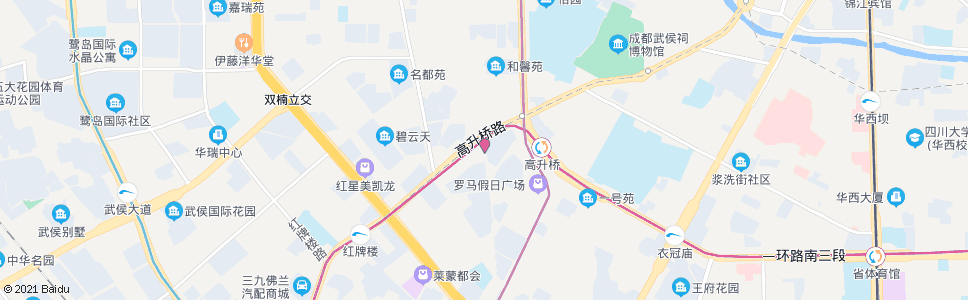 成都高升桥南街北_公交站地图_成都公交_妙搜公交查询2024