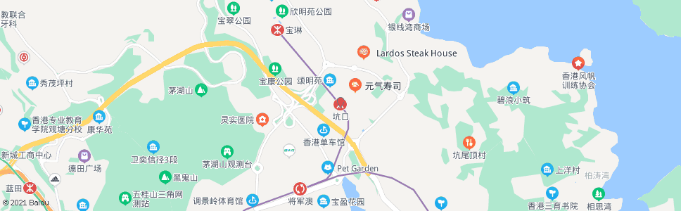 香港坑口(北)_巴士站地圖_香港巴士_妙搜巴士搜尋2024