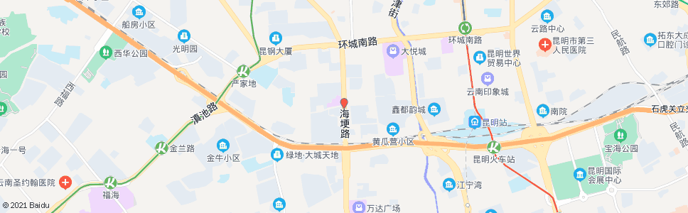 昆明豆腐营(海埂路)_公交站地图_昆明公交_妙搜公交查询2024