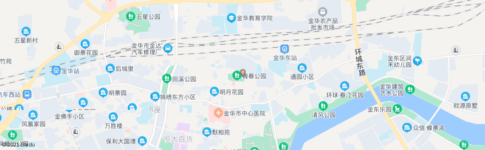 金华青春公园_公交站地图_金华公交_妙搜公交查询2024