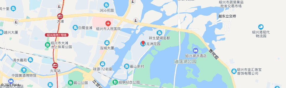 绍兴龙洲花园_公交站地图_绍兴公交_妙搜公交查询2024