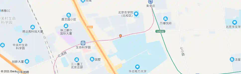 北京朱辛庄新区西_公交站地图_北京公交_妙搜公交查询2024