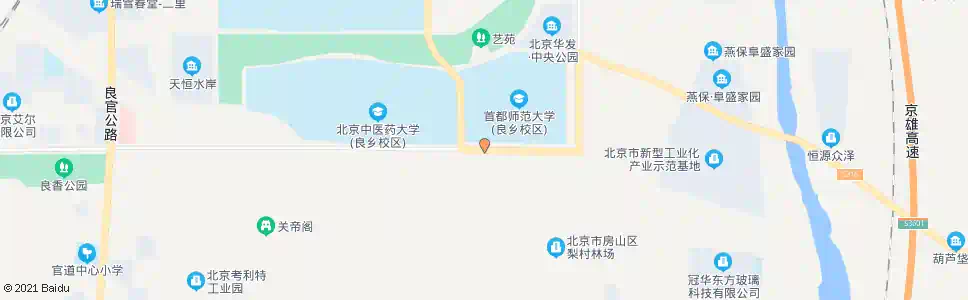 北京首都师范大学(良乡)_公交站地图_北京公交_妙搜公交查询2024