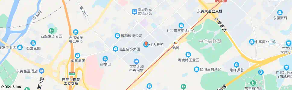 东莞恒大雅苑_公交站地图_东莞公交_妙搜公交查询2024