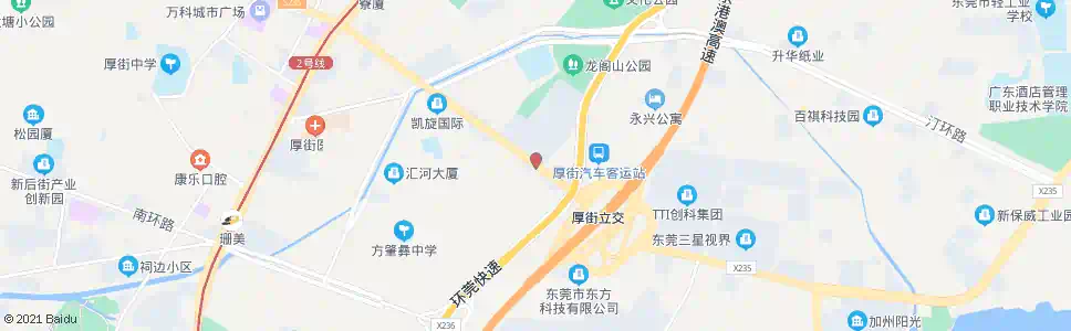 东莞河田第二工业区_公交站地图_东莞公交_妙搜公交查询2024