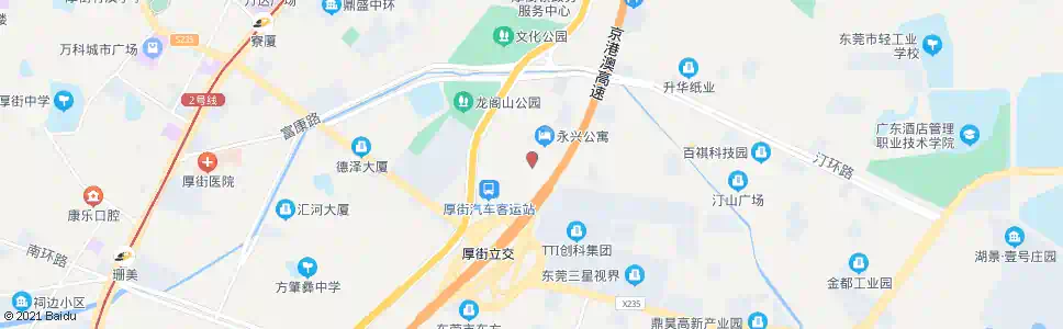 东莞汀山农商银行_公交站地图_东莞公交_妙搜公交查询2024