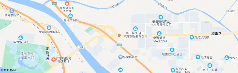 佛山五沙大桥收费站(顺凯北路)_公交站地图_佛山公交_妙搜公交查询2024