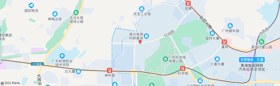 广州科翔路(香山路口)_公交站地图_广州公交_妙搜公交查询2024
